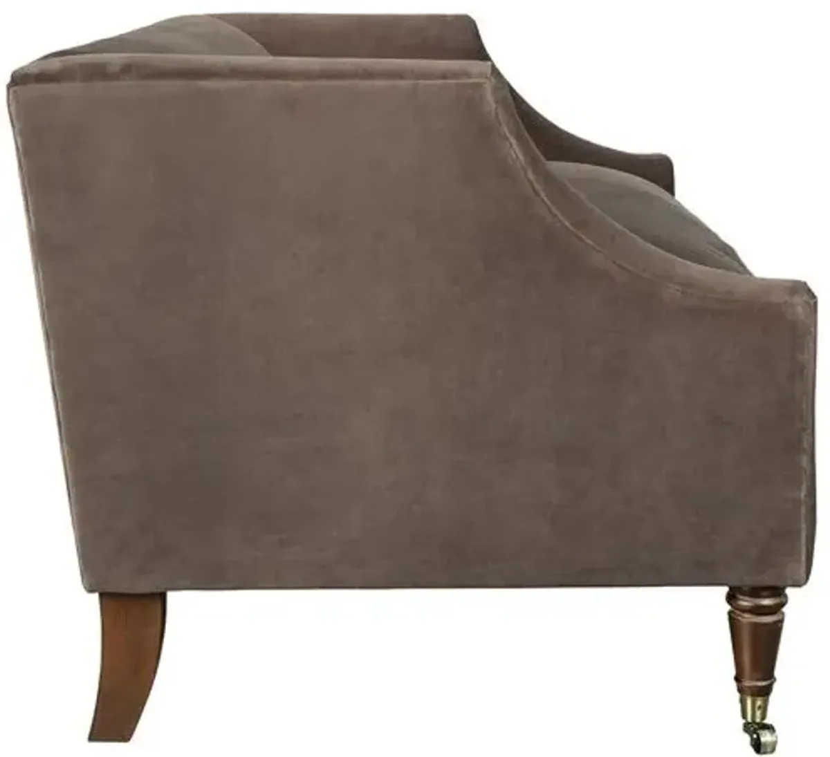 Gage Swoop-Arm Settee - Performance Velvet - Kim Salmela - Handcrafted - Beige