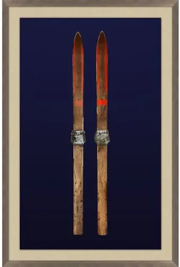 Nathan Turner - Antique Wooden Skis - Blue