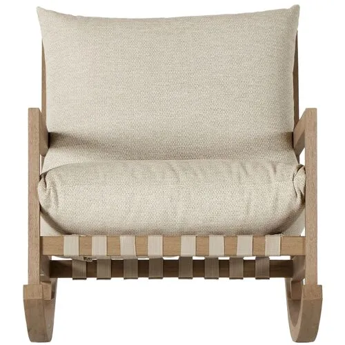 Glenn Outdoor Rocking Chair - Washed Brown/Sand