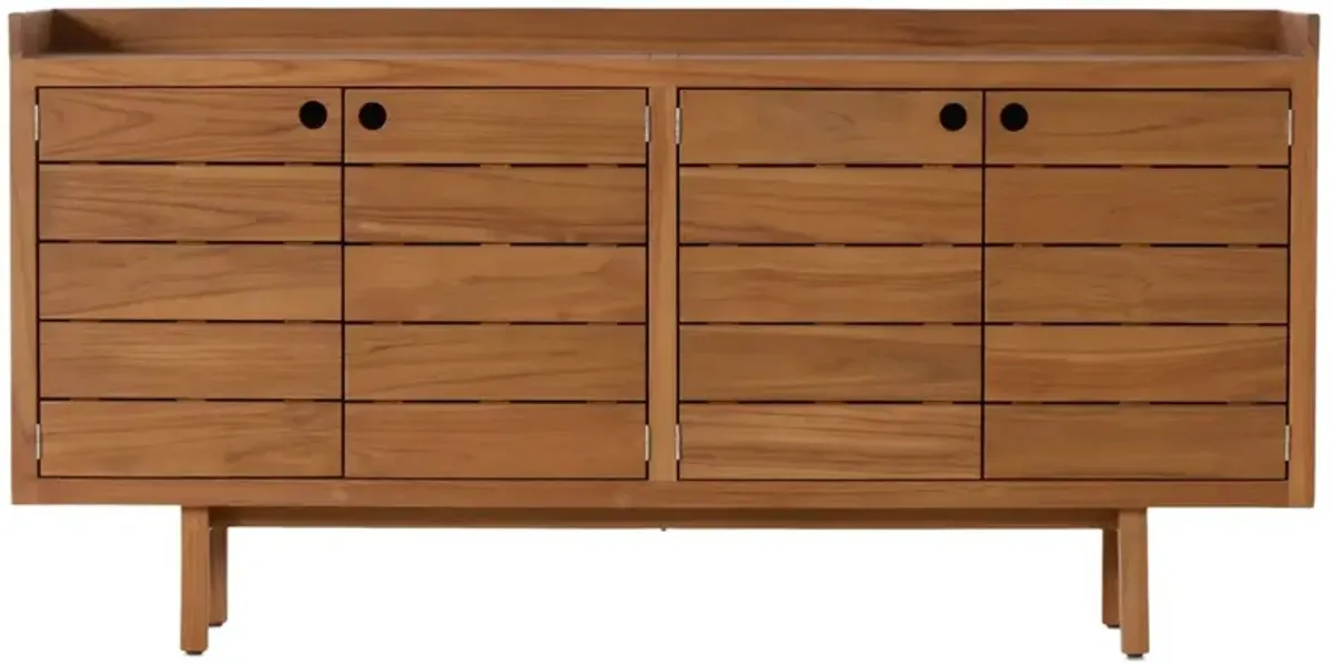 Nina Outdoor Sideboard, Natural Teak