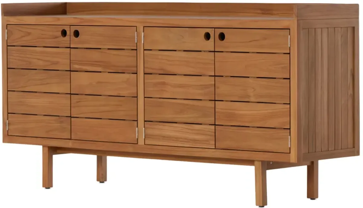 Nina Outdoor Sideboard - Natural Teak - Brown