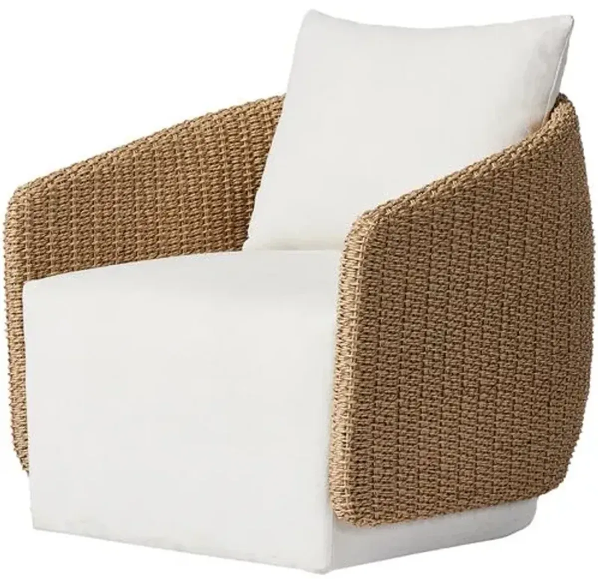 Lana Outdoor Swivel Chair - Natural Faux Hyacinth/White