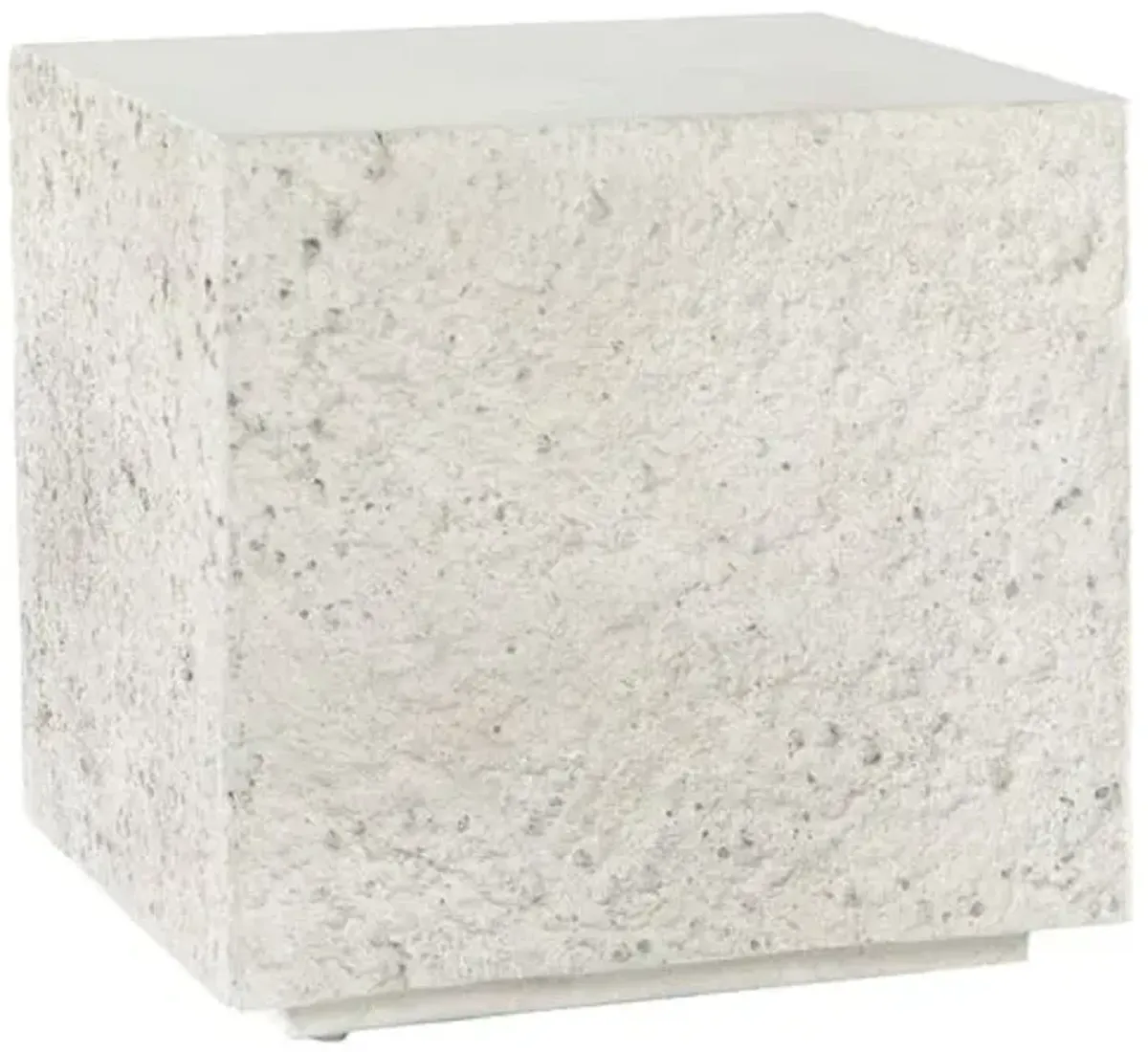 Celeste Outdoor Square End Table - Matte White Concrete