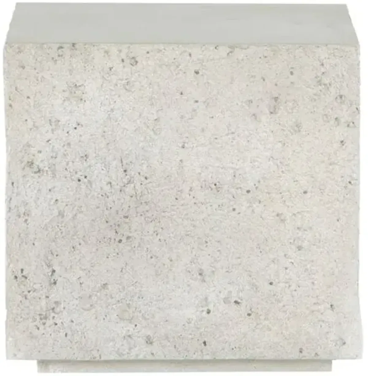 Celeste Outdoor Square End Table - Matte White Concrete