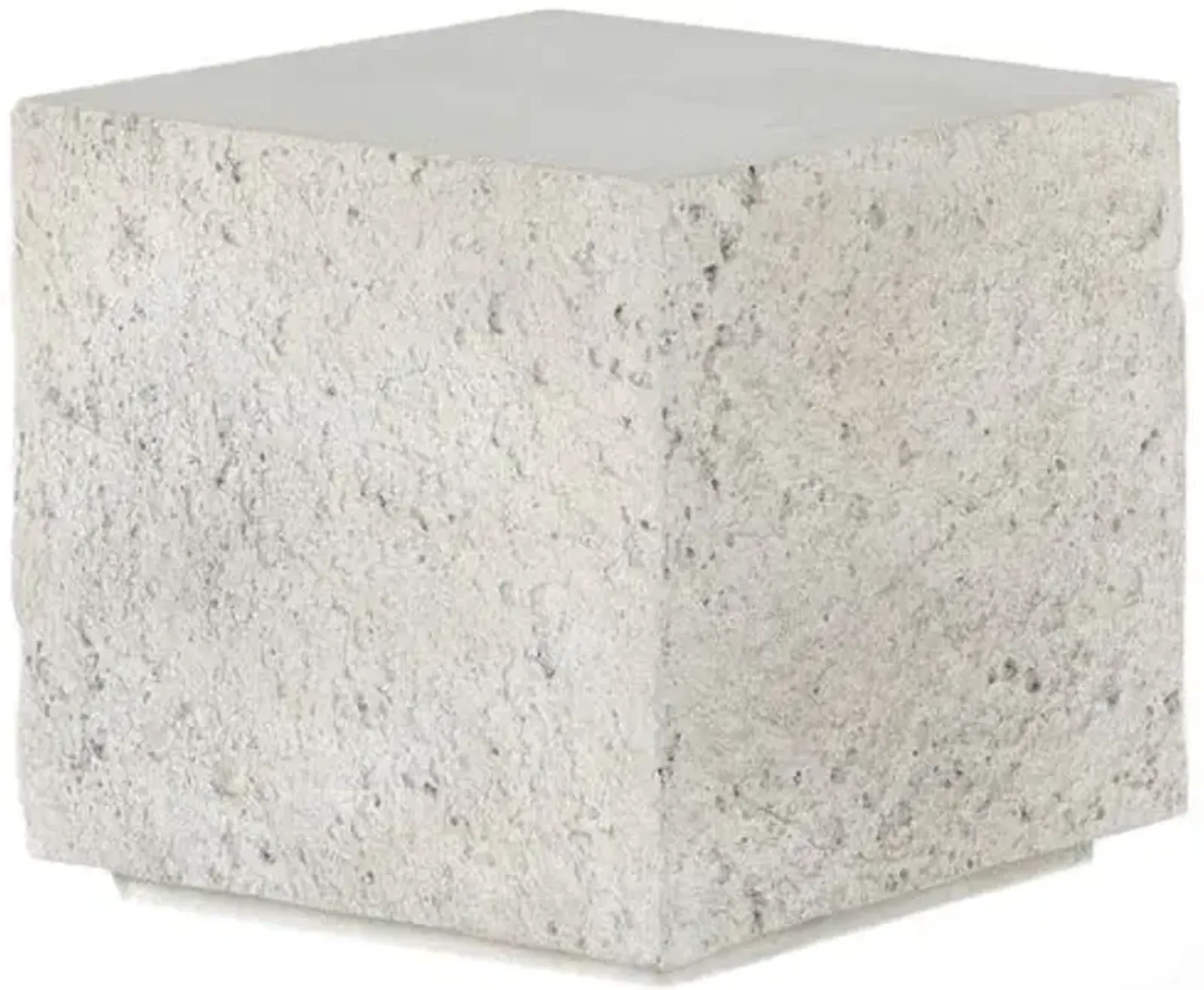 Celeste Outdoor Square End Table - Matte White Concrete