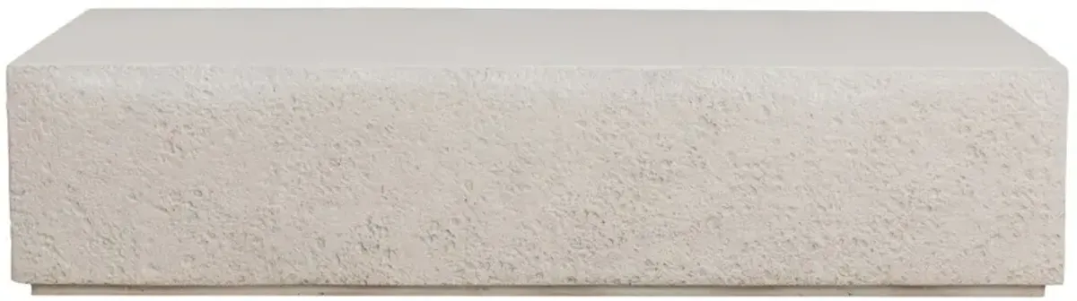 Celeste Outdoor Rectangular Coffee Table, Matte White Concrete