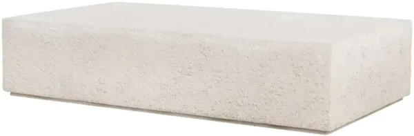 Celeste Outdoor Rectangular Coffee Table, Matte White Concrete