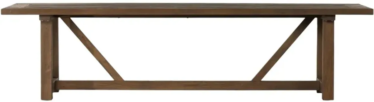 Ginger 118" Outdoor Teak Dining Table, Heritage Brown