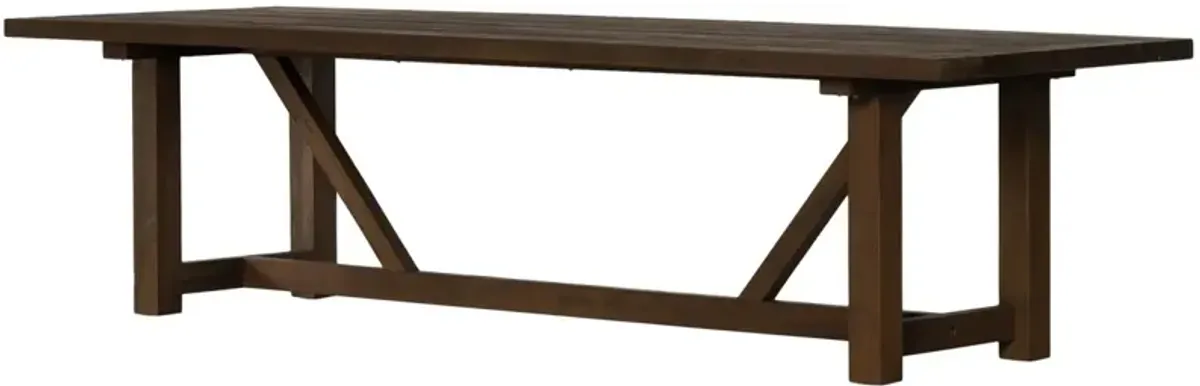 Ginger 118" Outdoor Teak Dining Table, Heritage Brown