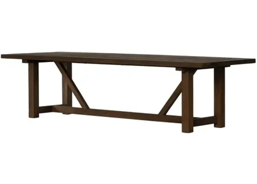 Ginger 118" Outdoor Teak Dining Table - Heritage Brown