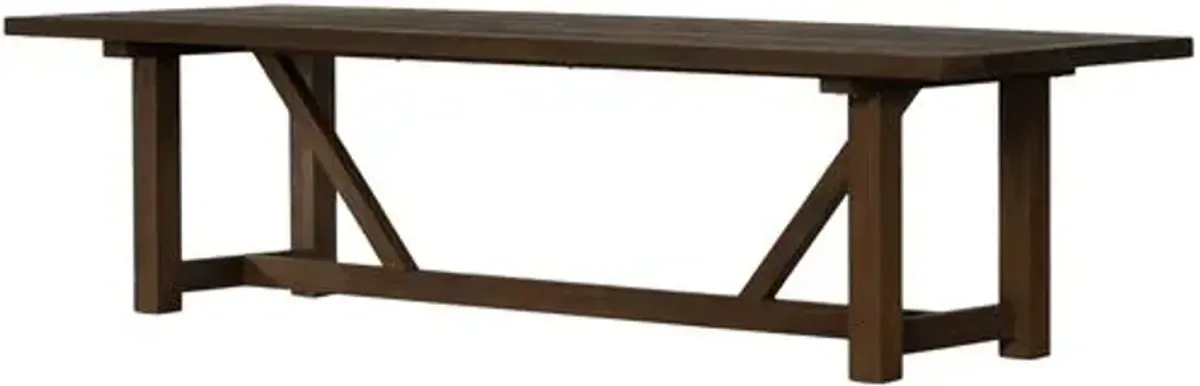 Ginger 118" Outdoor Teak Dining Table - Heritage Brown