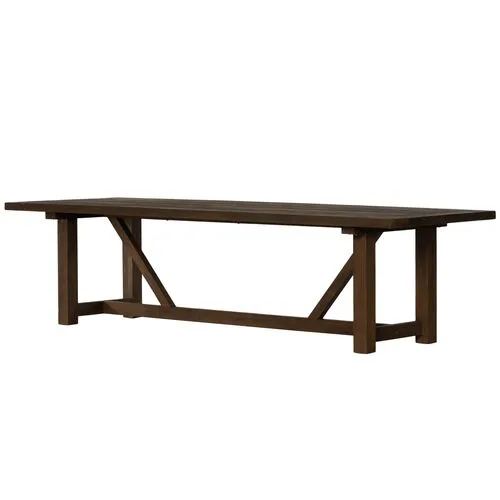 Ginger 118" Outdoor Teak Dining Table - Heritage Brown