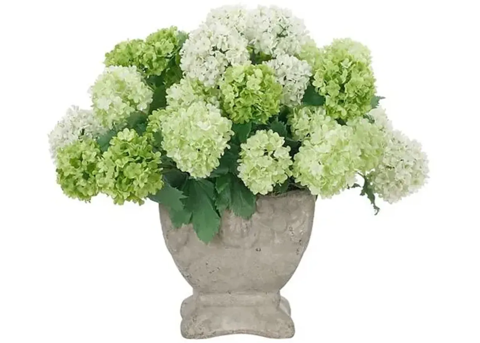 14" Snowball in Ceramic Vase - Faux - NDI - Green