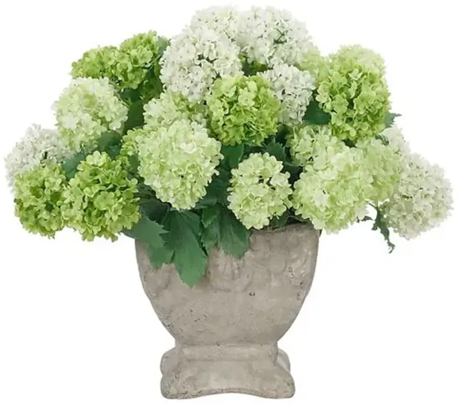 14" Snowball in Ceramic Vase - Faux - NDI - Green