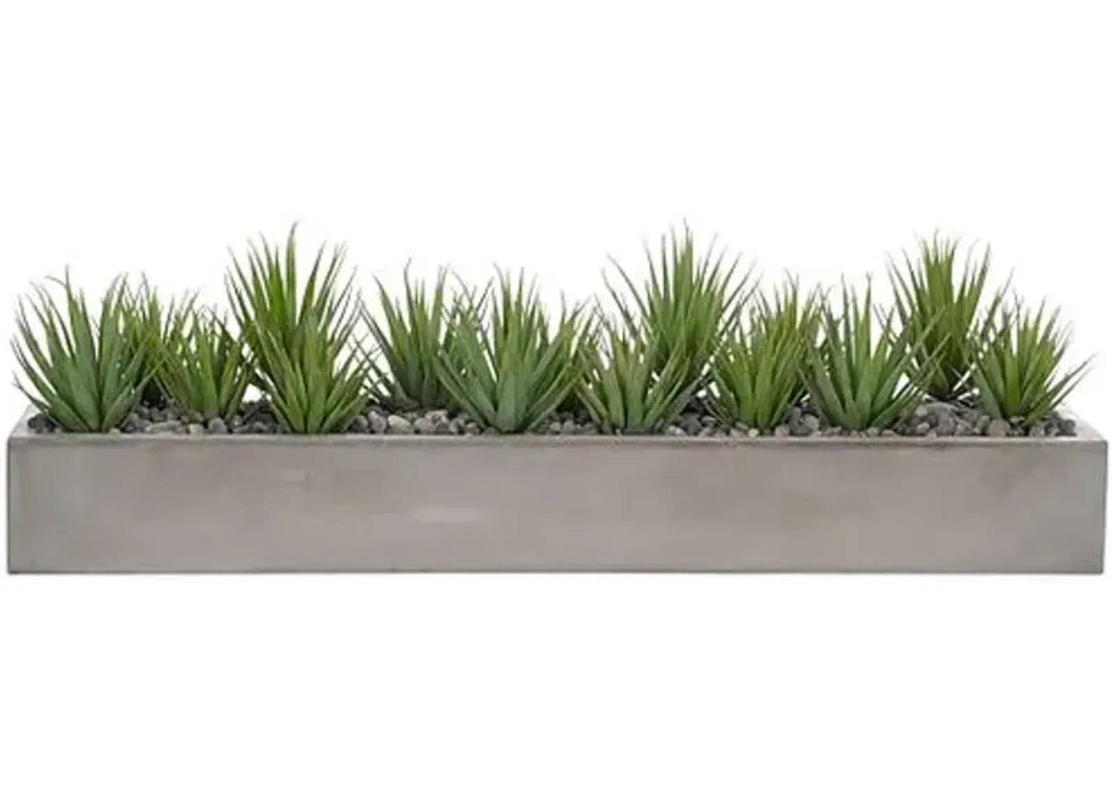 10" Yucca in Concrete Planter - Faux - NDI - Green - 10Hx8Lx31.5W in