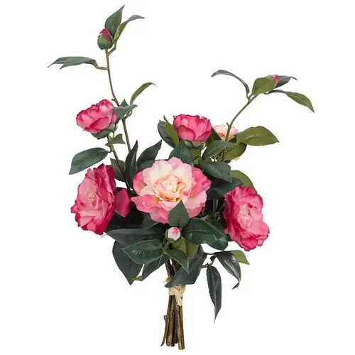 18" Pink Camellia Arrangement Drop In Stems - Faux - NDI