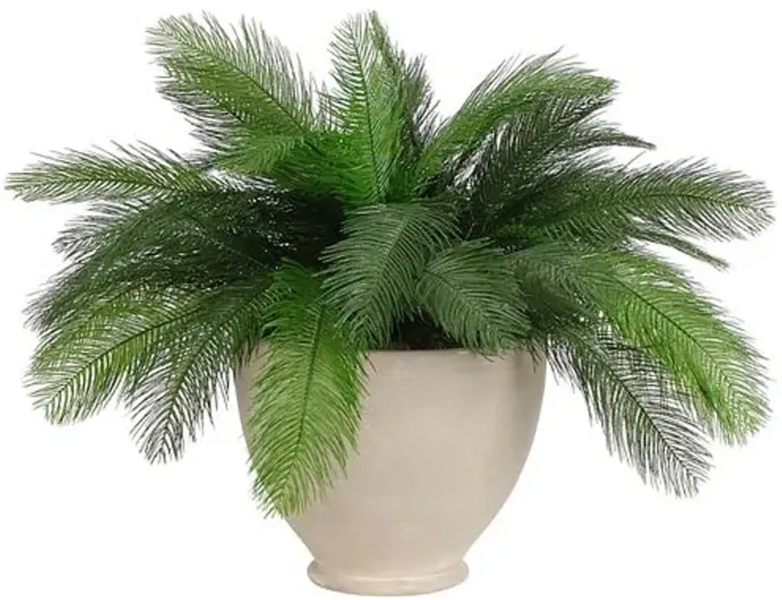 17" Feather Fern in Pottery Bowl - Faux - NDI - Green