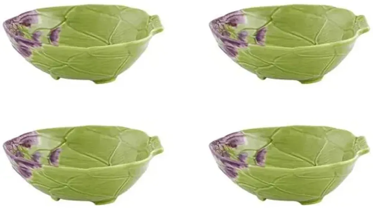 Set of 4 Artichoke Bowls - Green - Bordallo Pinheiro