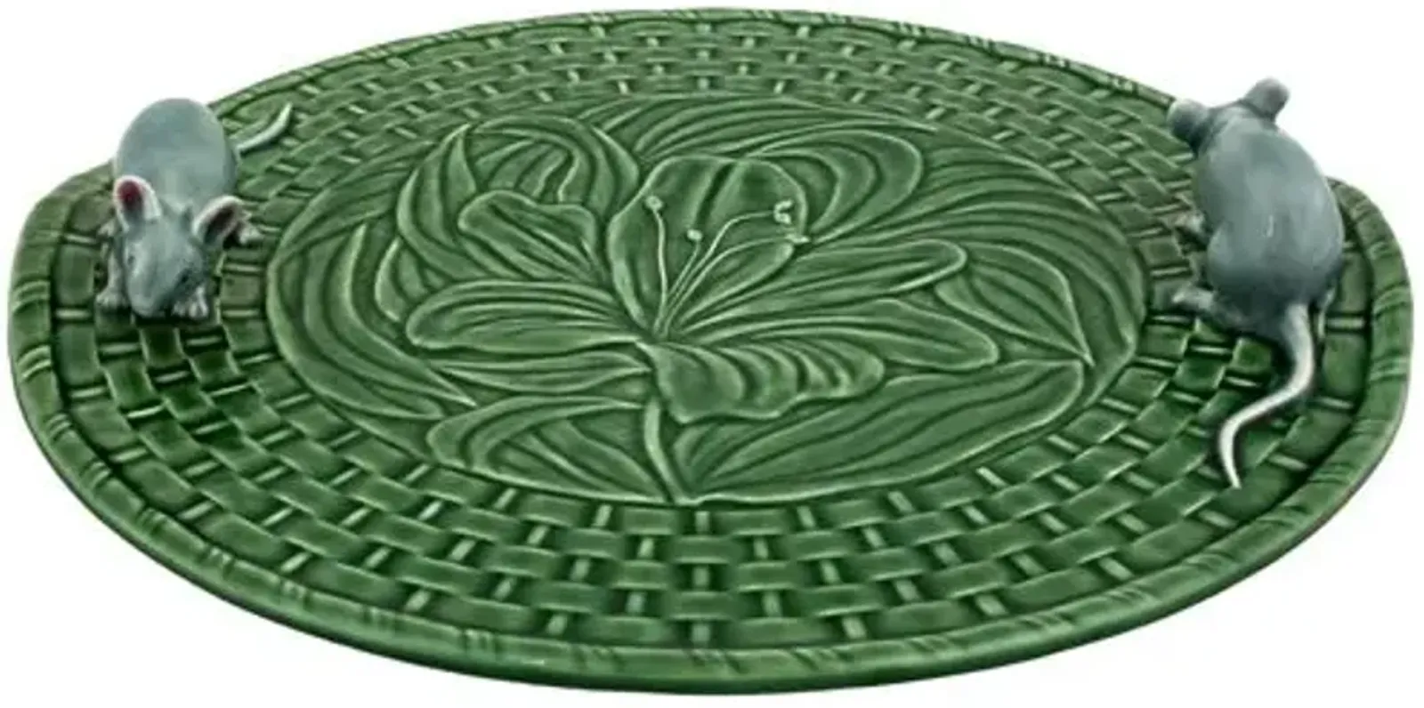 Lily Cheese Tray With Mouses - Green - Bordallo Pinheiro