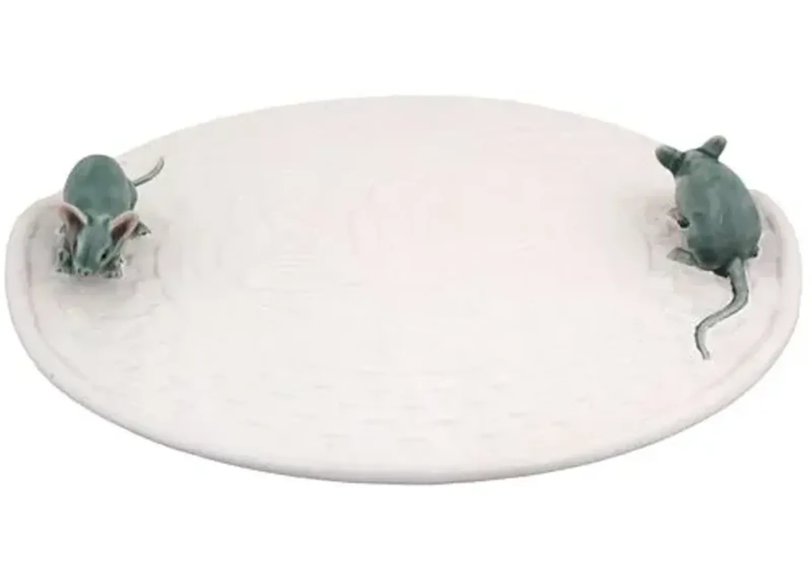 Lily Cheese Tray With Mouses - White - Bordallo Pinheiro