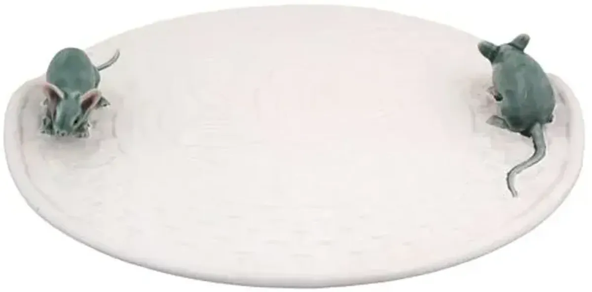 Lily Cheese Tray With Mouses - White - Bordallo Pinheiro