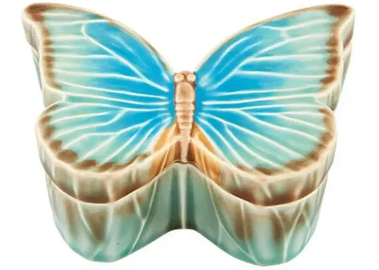 "Cloudy Butterflies" Box By Cláudia Schiffer - Bordallo Pinheiro - Blue