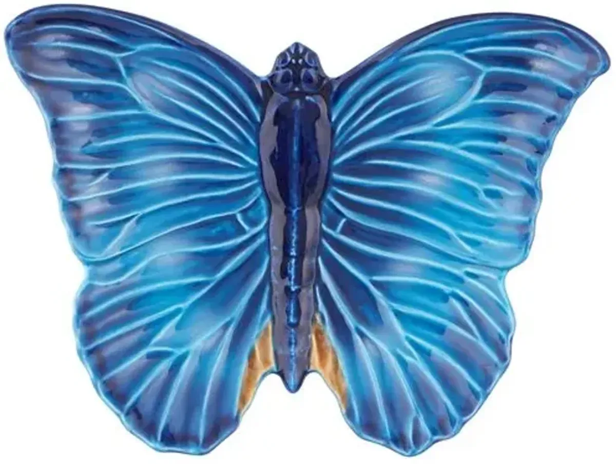 "Cloudy Butterflies" By Cláudia Schiffer Catchall Tray - Bordallo Pinheiro - Blue