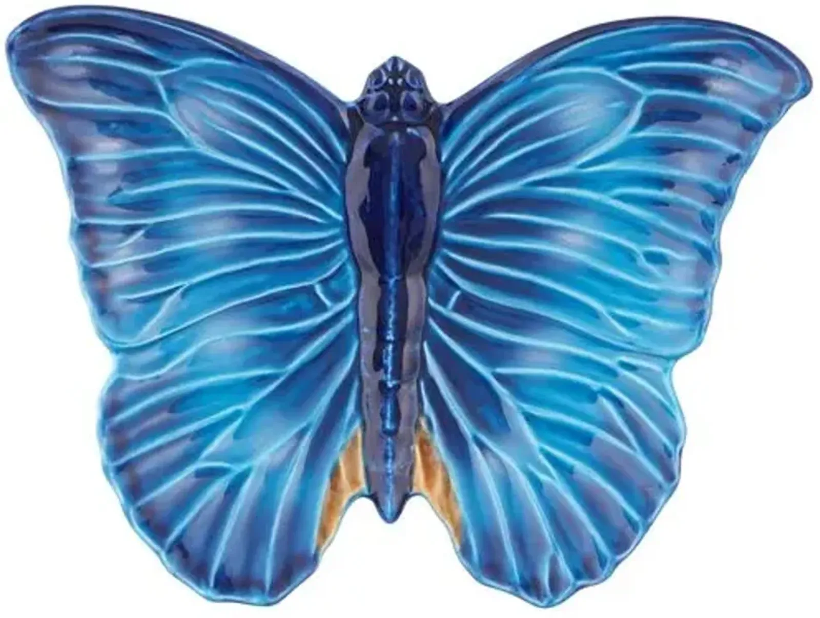 "Cloudy Butterflies" By Cl udia Schiffer Catchall Tray - Bordallo Pinheiro - Blue