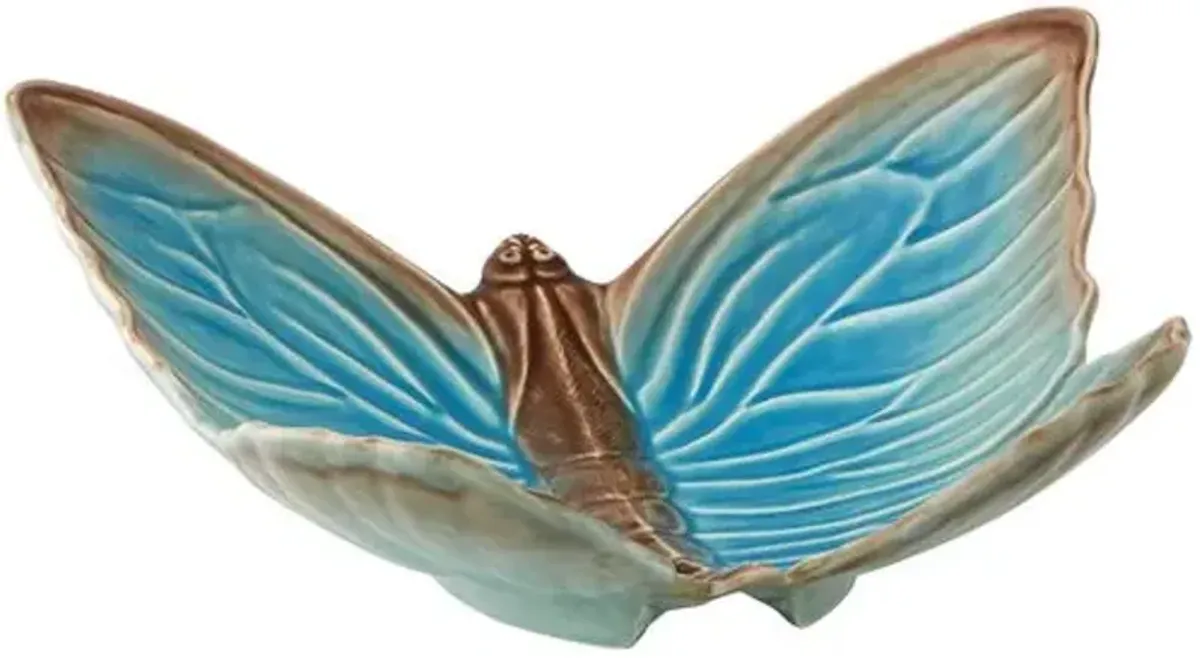 "Cloudy Butterflies" By Cl udia Schiffer Fruit Bowl - Bordallo Pinheiro - Blue