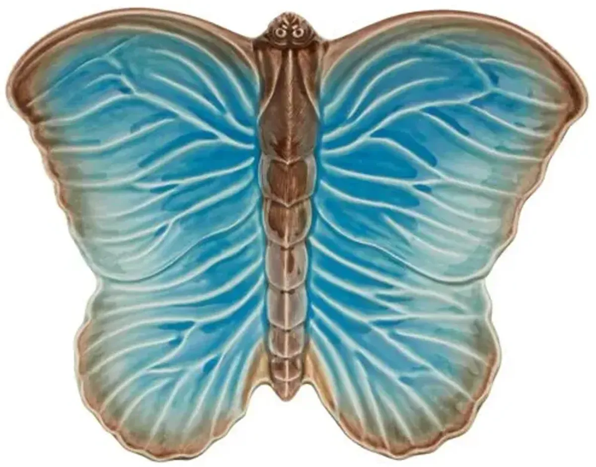 "Cloudy Butterflies" By Cl udia Schiffer Fruit Bowl - Bordallo Pinheiro - Blue