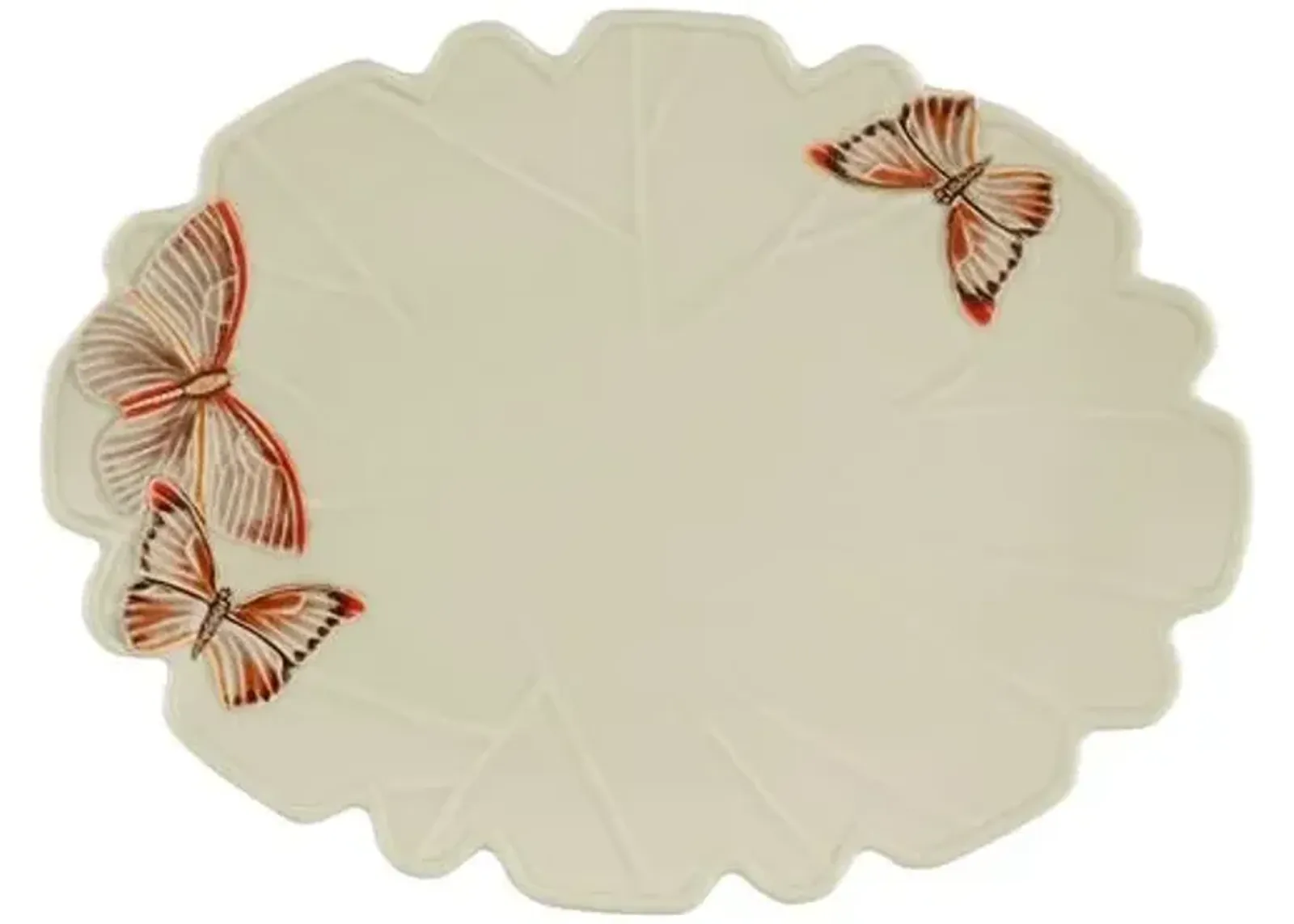 "Cloudy Butterflies" By Cláudia Schiffer Platter - Bordallo Pinheiro - Ivory