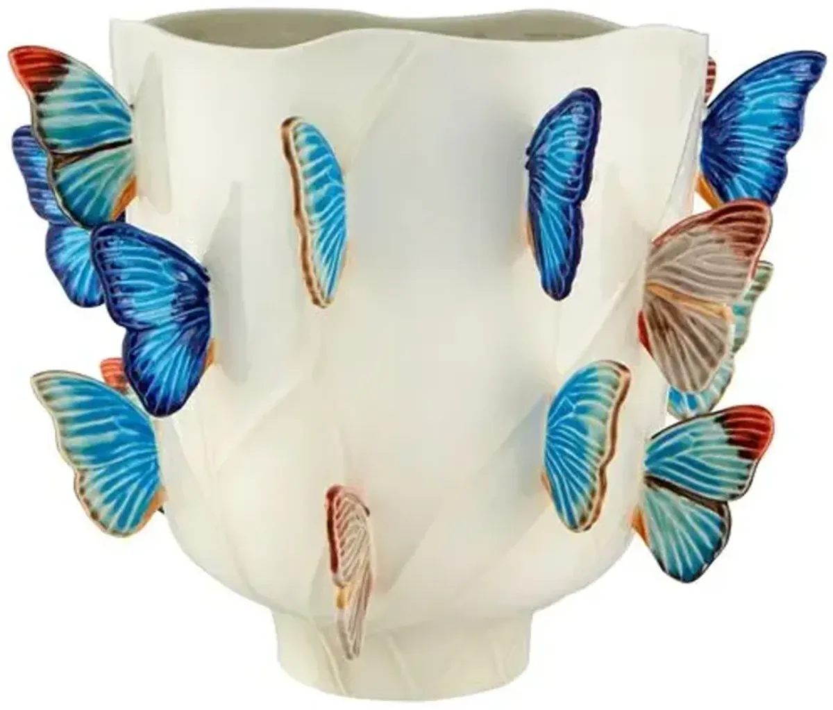 "Cloudy Butterflies" By Cláudia Schiffer Vase - Bordallo Pinheiro - Ivory