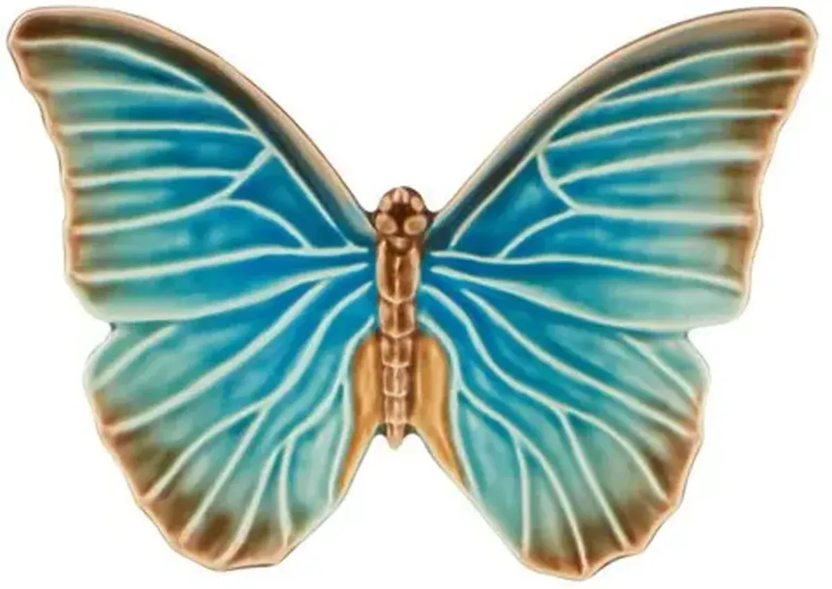 "Cloudy Butterflies" By Cláudia Schiffer Wall Piece - Bordallo Pinheiro - Blue