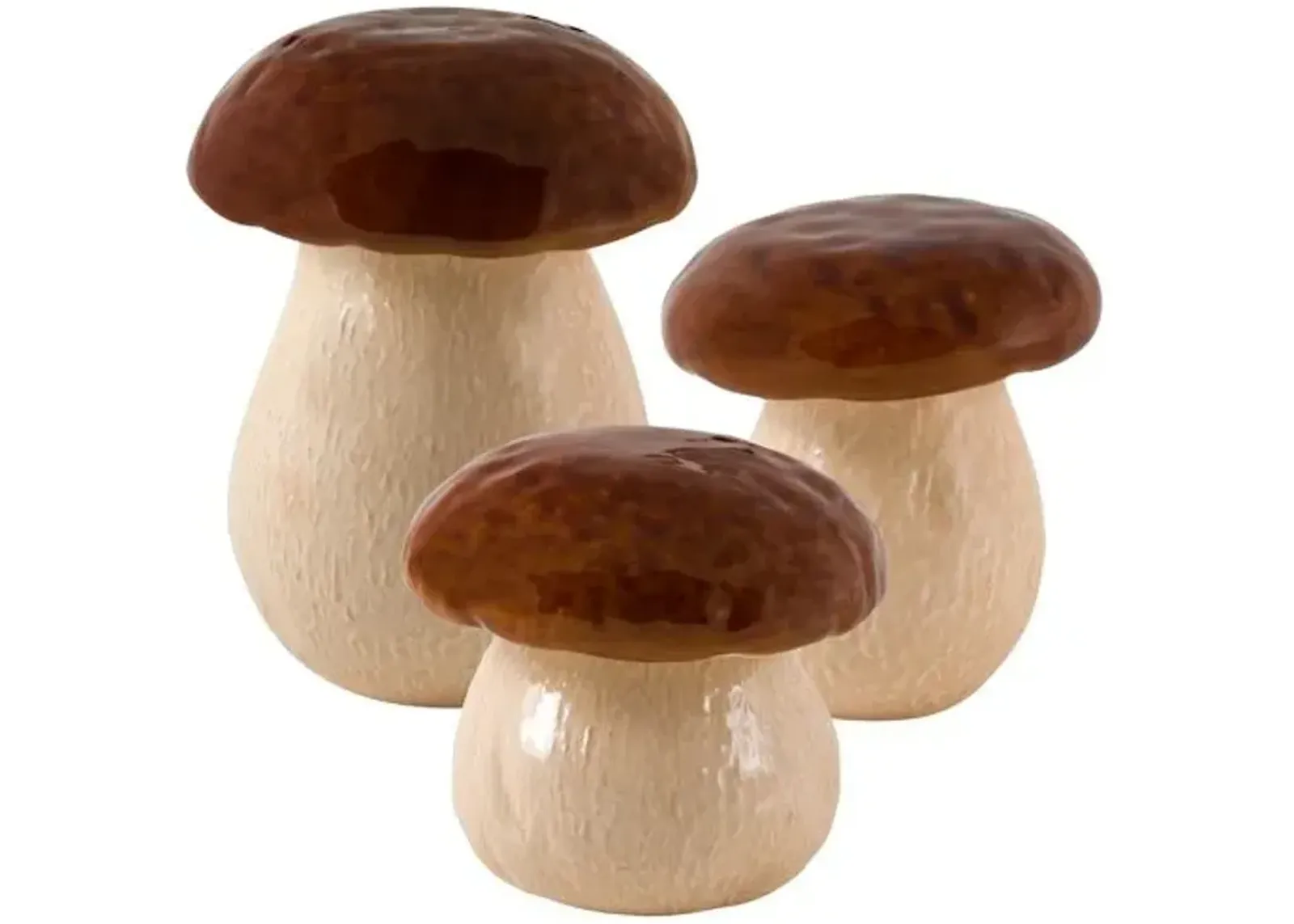 Set of 3 Assorted Mushroom Boxes - Bordallo Pinheiro - Red