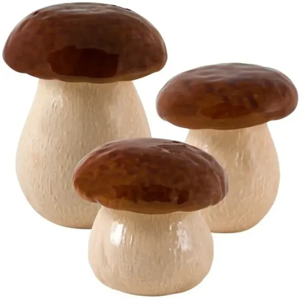 Set of 3 Assorted Mushroom Boxes - Bordallo Pinheiro - Red