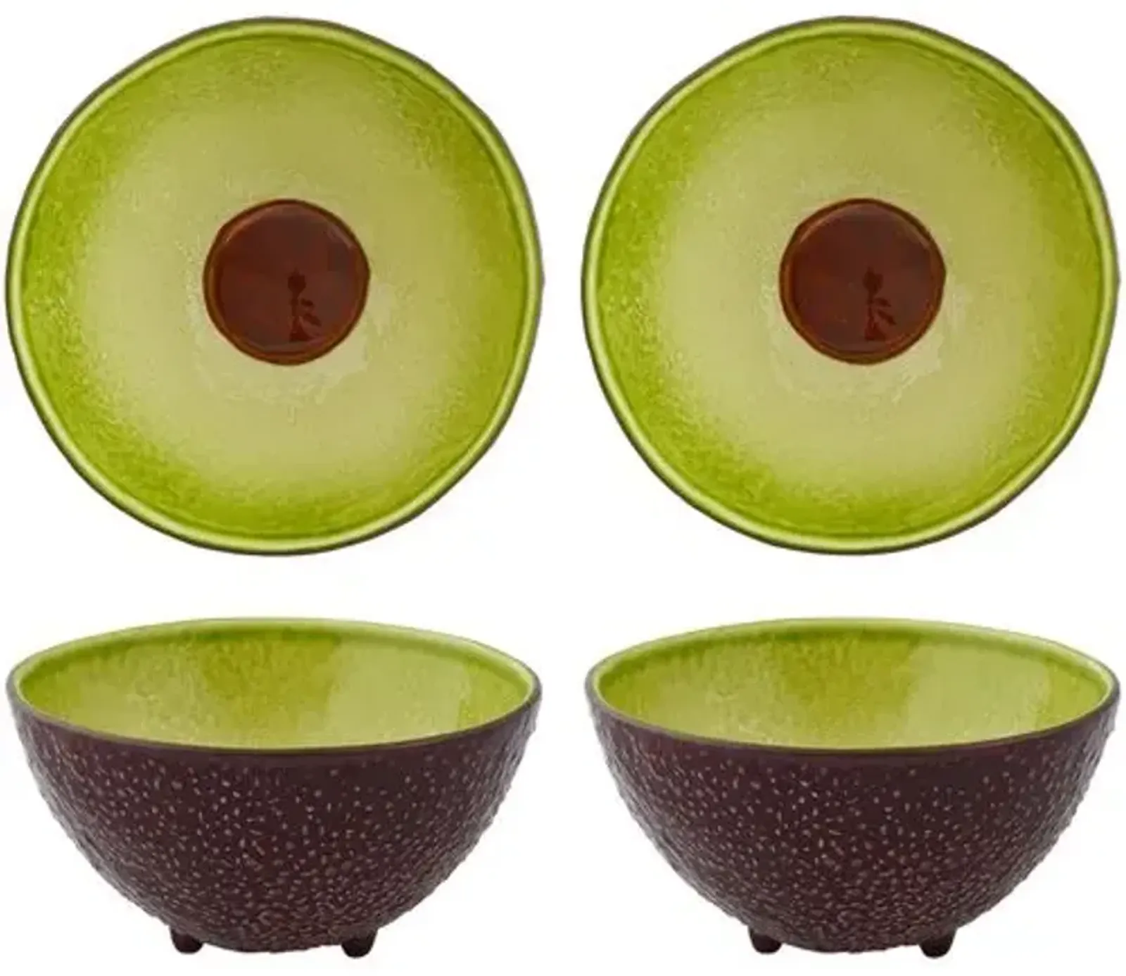 Set of 4 Tropical Fruits Avocado Bowls - Bordallo Pinheiro - Green