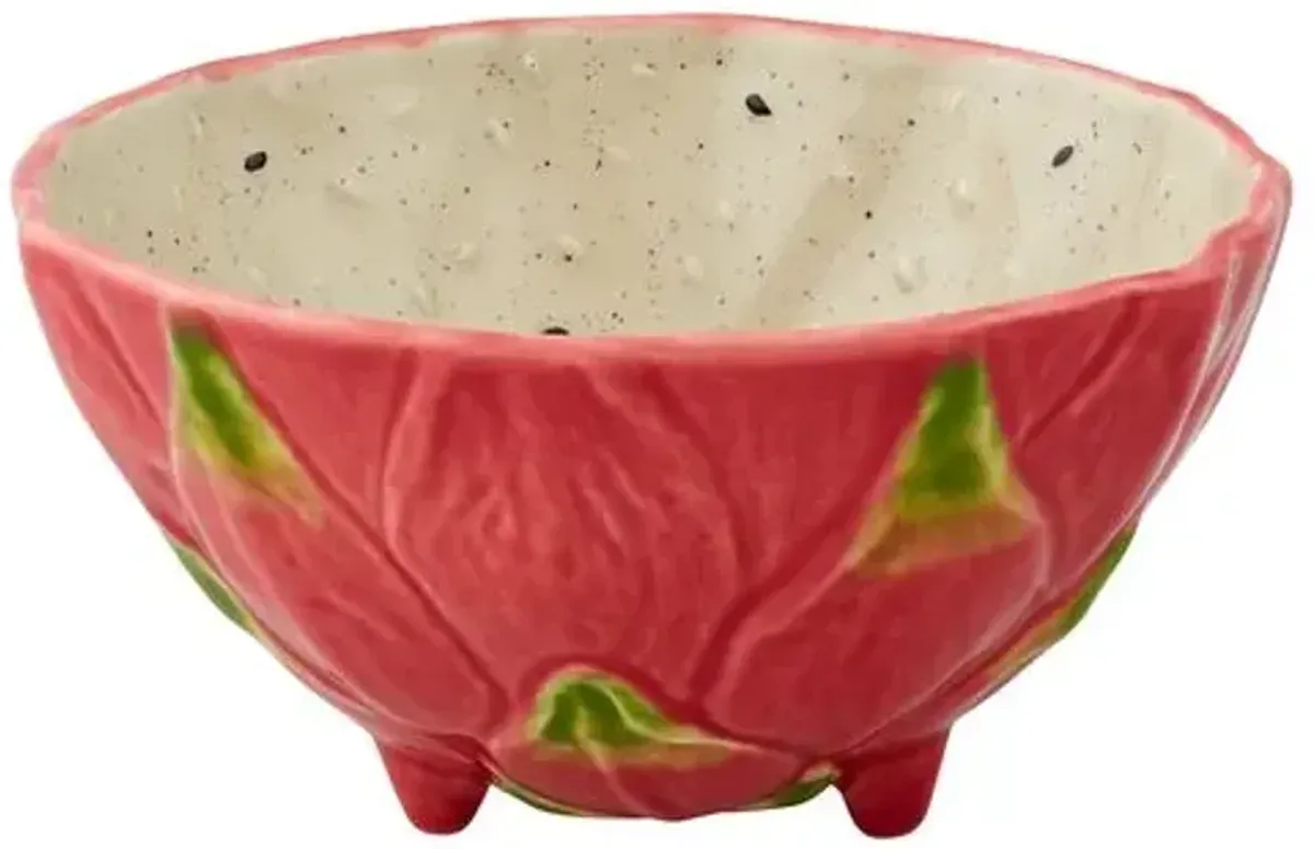 Set of 4 Tropical Fruits Pitaya Bowls - Bordallo Pinheiro - Red