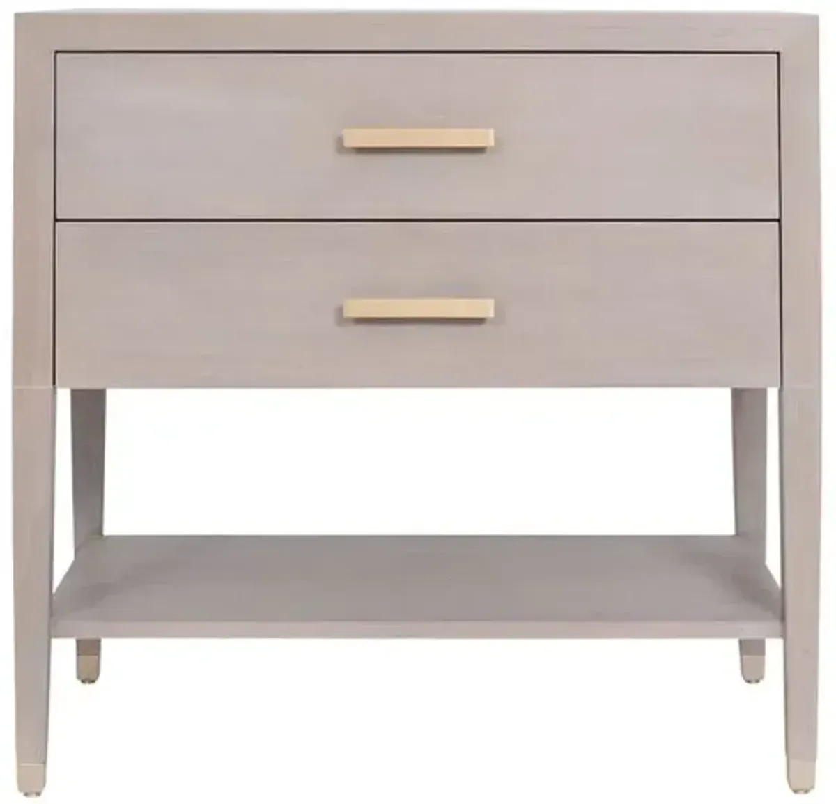 Carlyle Nightstand - Gray Wash/Brass - Ave Home