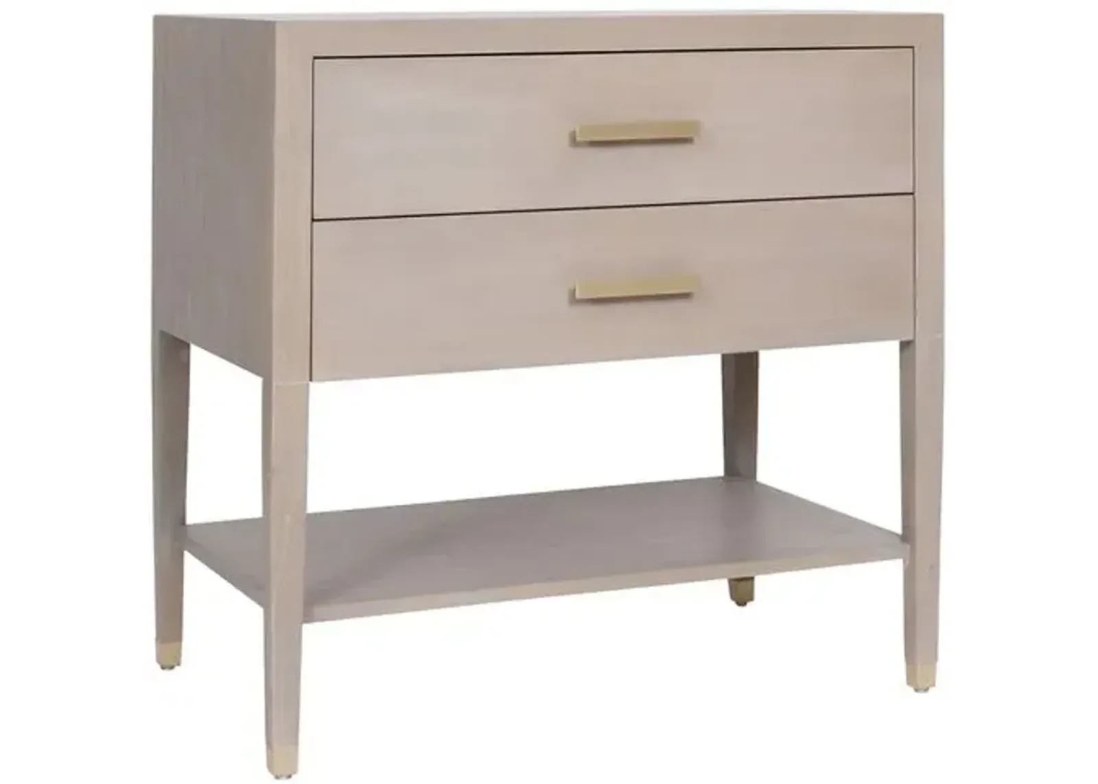 Carlyle Nightstand - Gray Wash/Brass - Ave Home