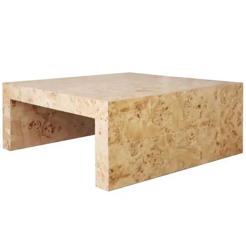 Chloe Square Coffee Table - Honey Burl - Ave Home - Brown