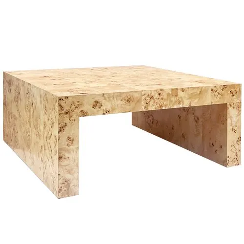 Chloe Square Coffee Table - Honey Burl - Ave Home - Brown