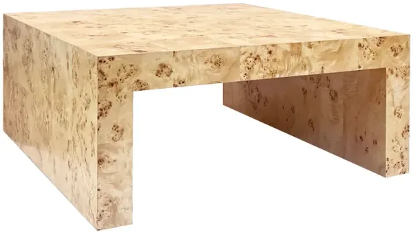 Chloe Square Coffee Table, Natural Burl