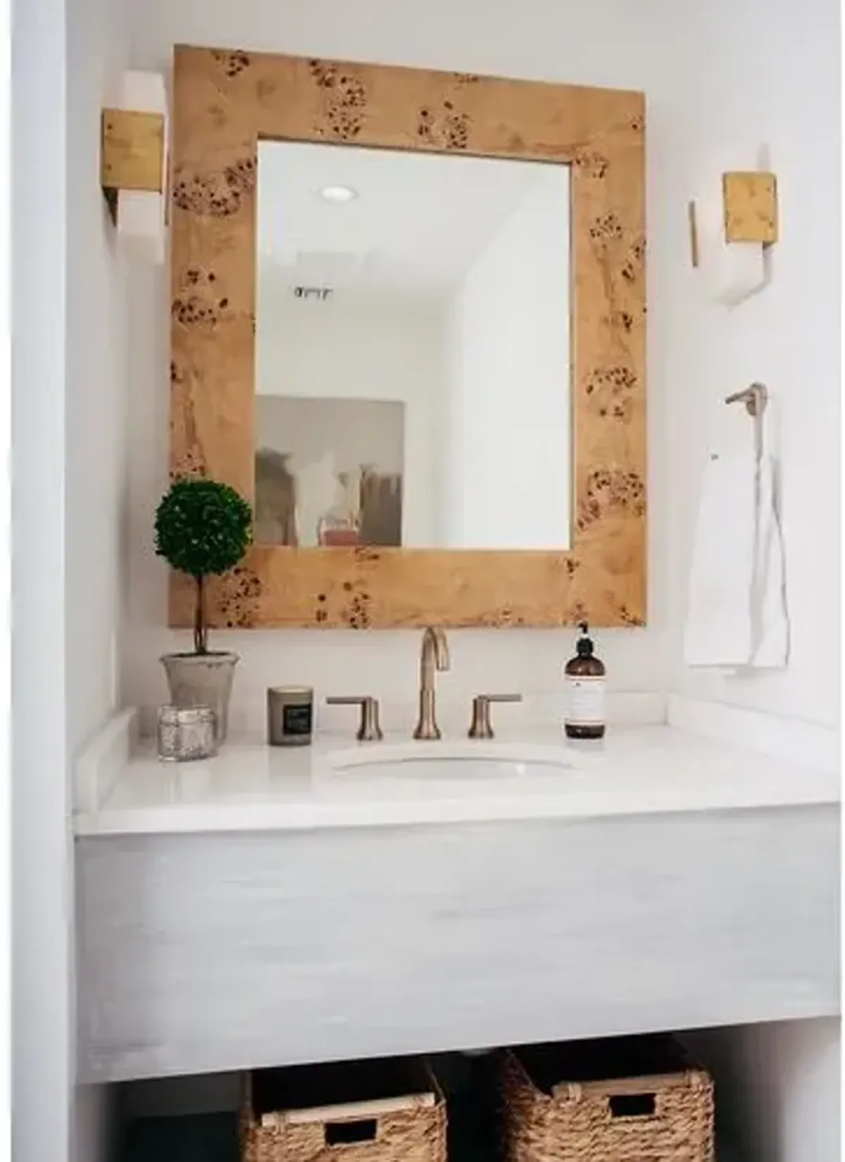 Chloe Wall Mirror - Honey Burl - Ave Home