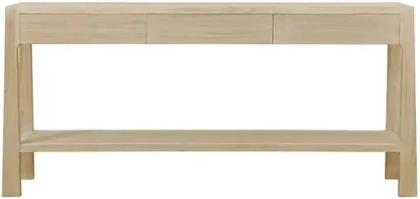 Lily Casa 3-Drawer Console Table - Whitewash - Handcrafted - Brown