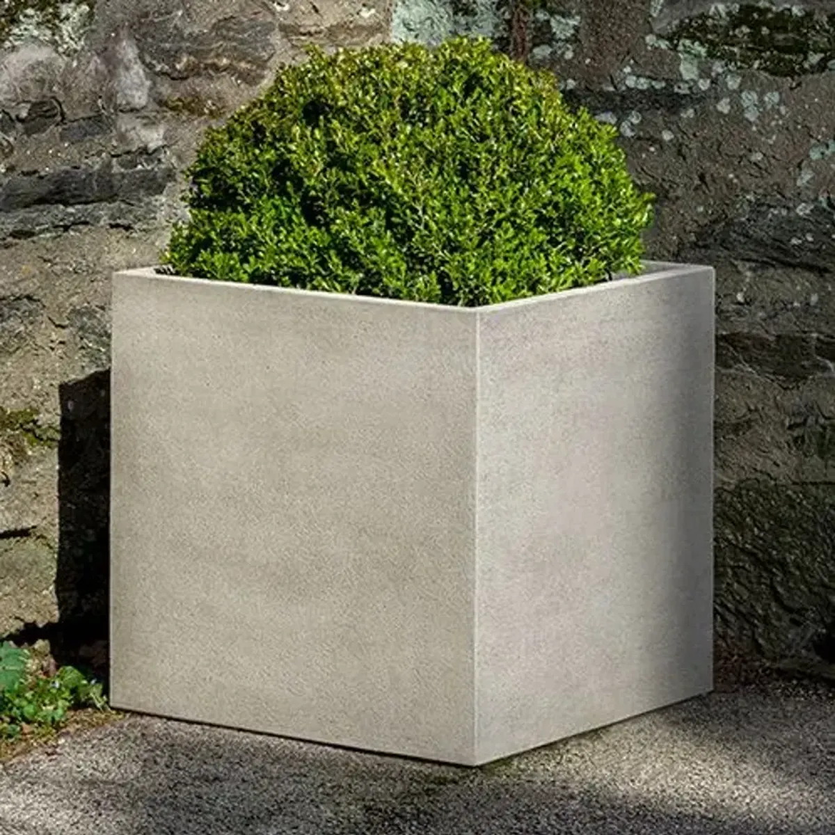 Cube Planter - Greystone - Campania International - Gray - 28"