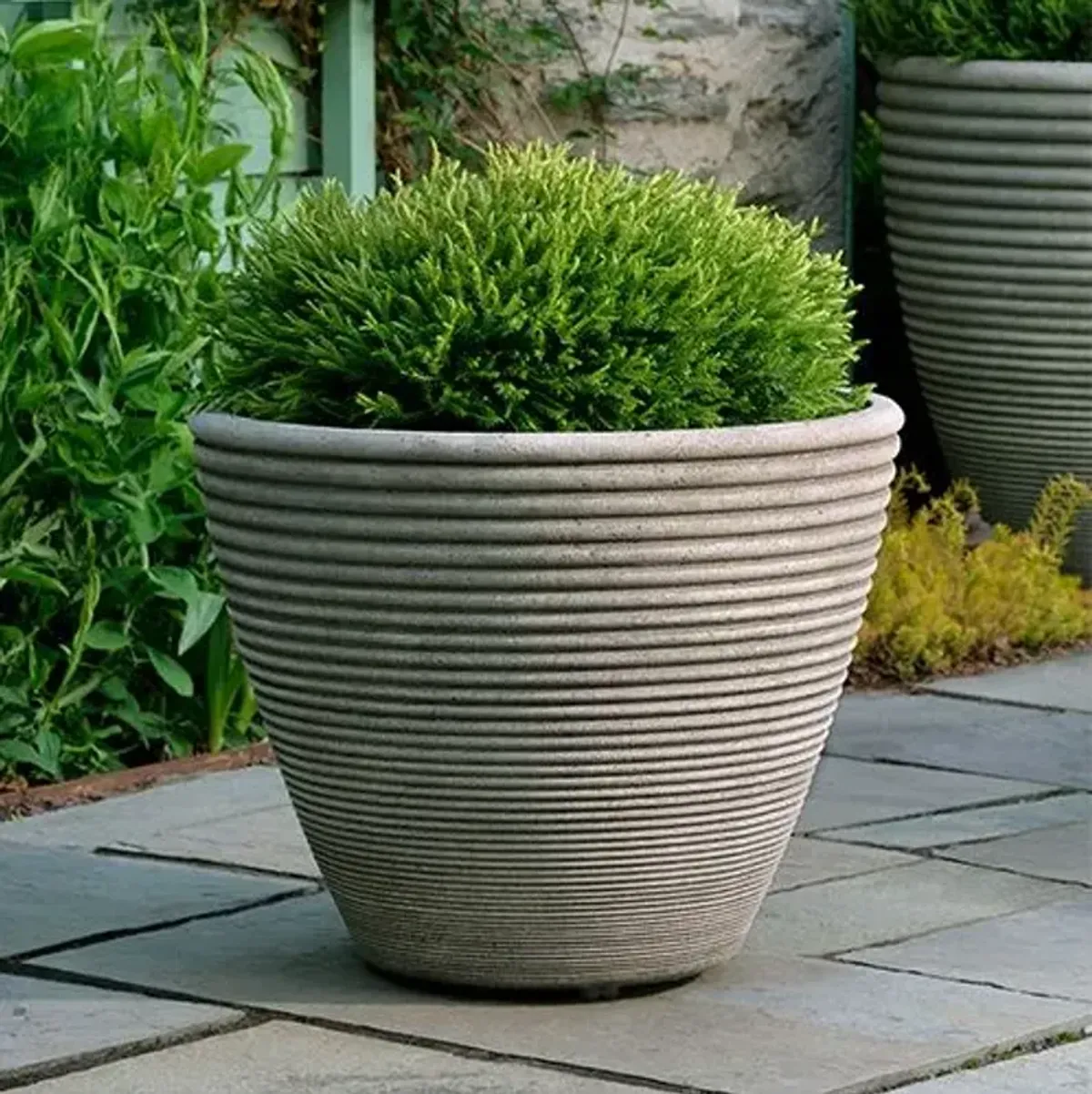 Bibendum Planter - Alpine Stone - Campania International - Gray - Low