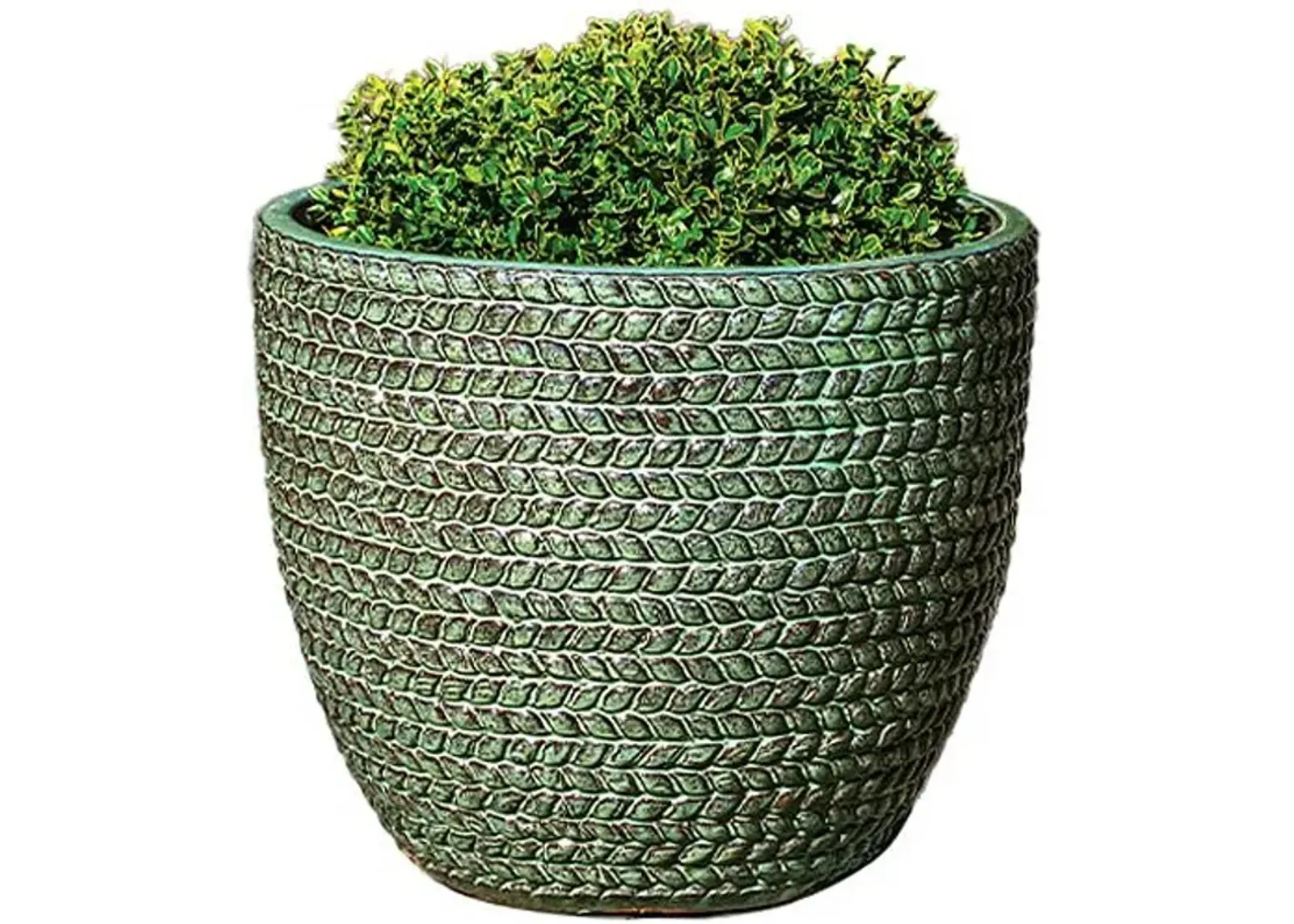 Set of 3 Sisal Weave Planter - Seafoam Green - Campania International - Handcrafted - 19hx22lx22w