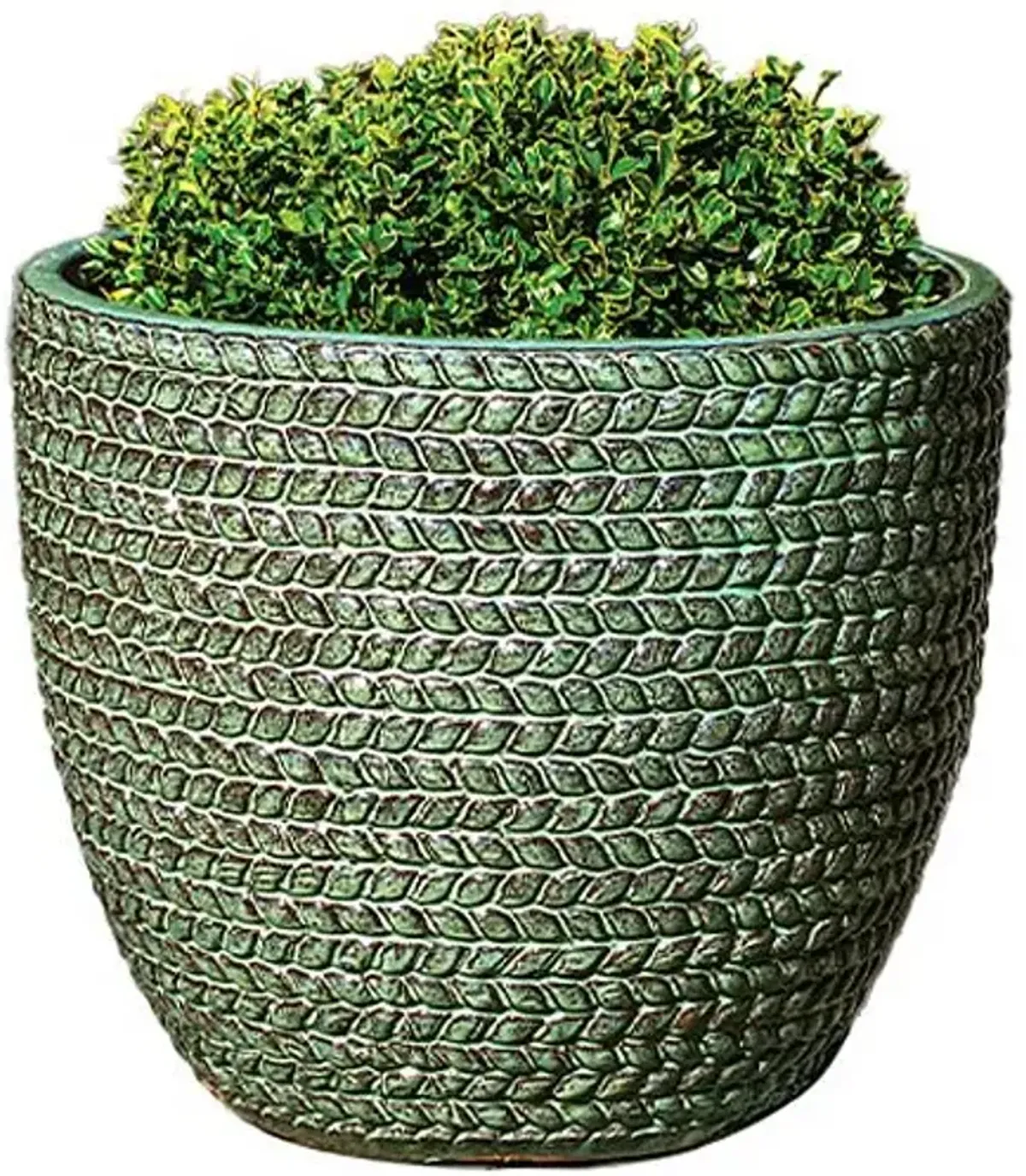 Set of 3 Sisal Weave Planter - Seafoam Green - Campania International - Handcrafted - 19hx22lx22w