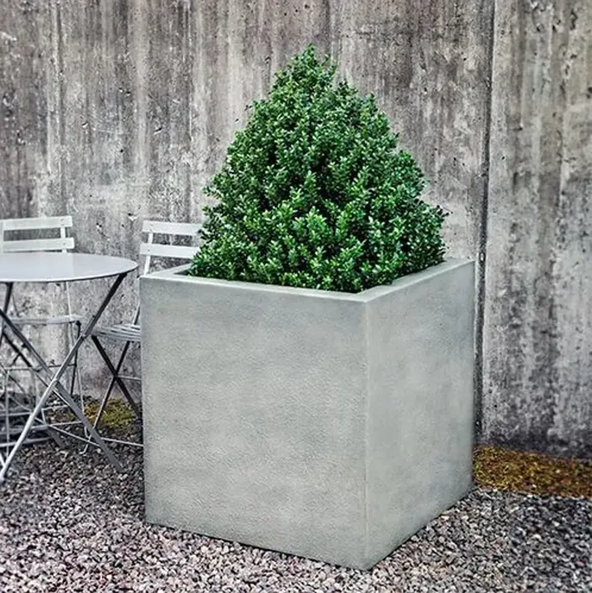 Metropolis Cube Planter - Alpine Stone - Campania International - Gray - 48"