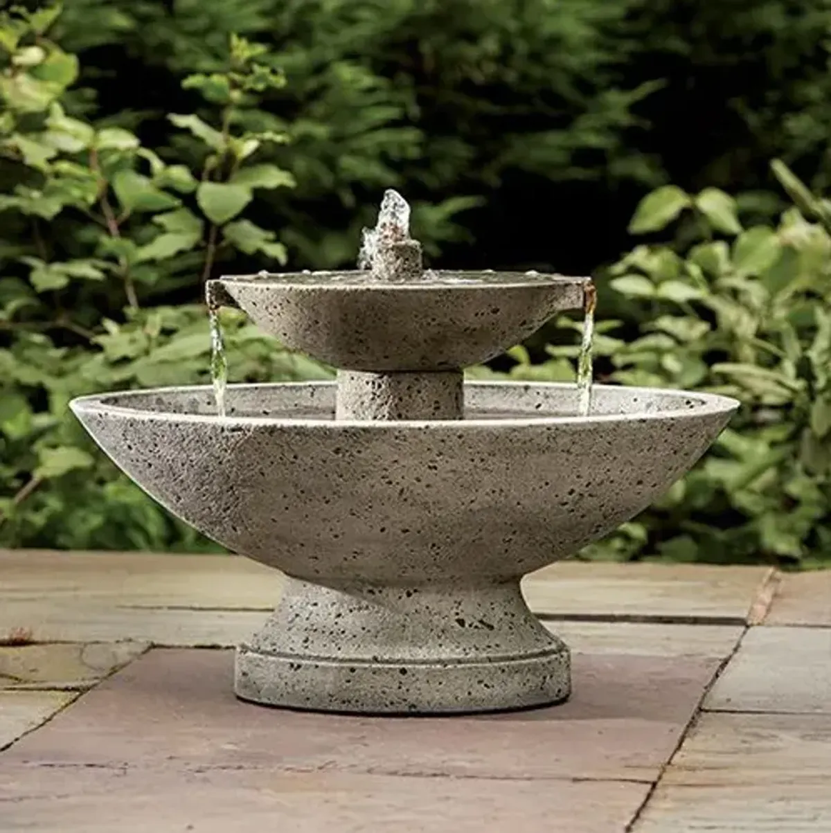 18" Jensen Oval Fountain - Alpine Stone - Campania International - Gray